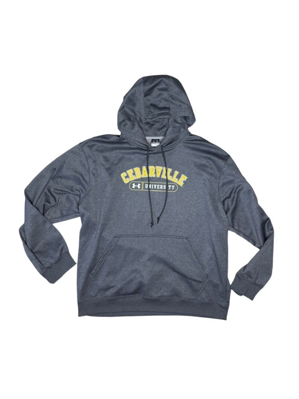 Cedarville University Under Armour Charcoal Gray Fleece Hoodie Size XL Like New